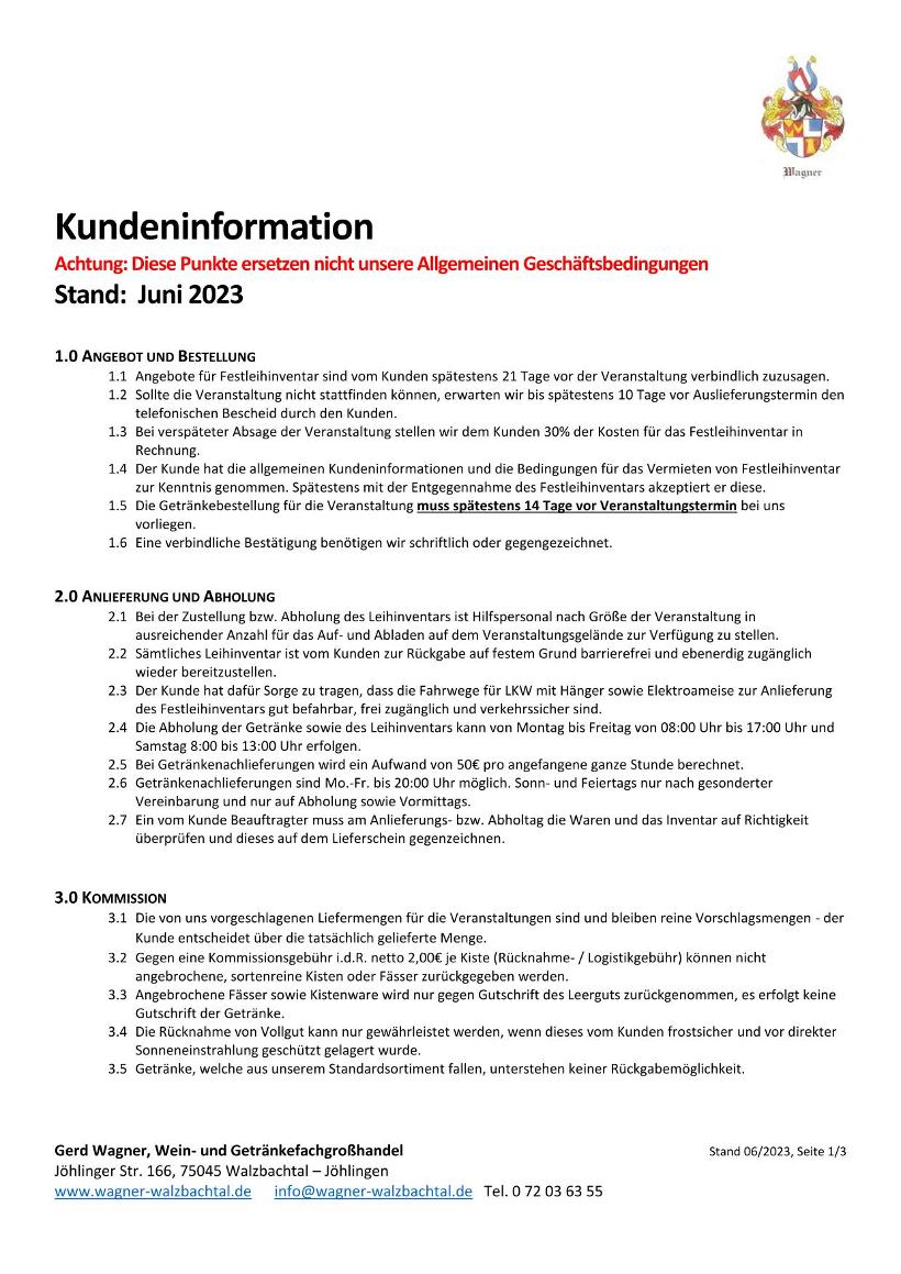 allgemeine informationen wagner